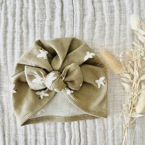Handmade flowered baby turban hat image 3