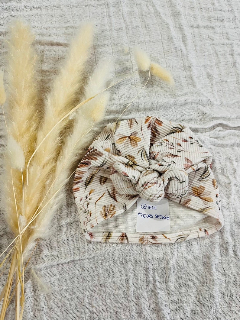 Handmade ribbed baby turban for children image 7