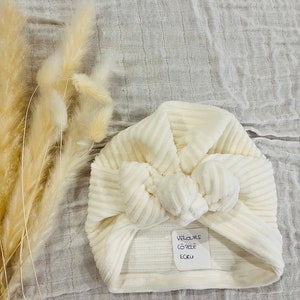 Warm baby girl turban, handmade image 4