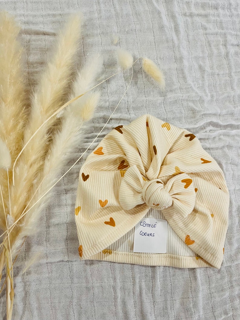 Handmade ribbed baby turban for children image 5