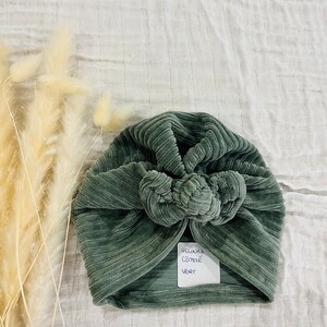 Warm baby girl turban, handmade image 7