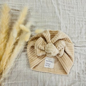 Warm baby girl turban, handmade image 3