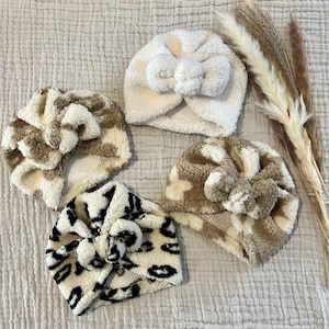 Turbante para niña cálido y suave, hecho a mano.