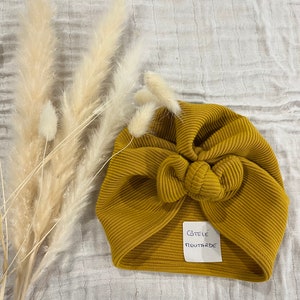 Turban bonnet bébé fille, fait main image 5