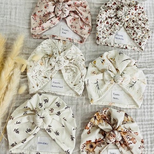 Handmade floral baby hat turban