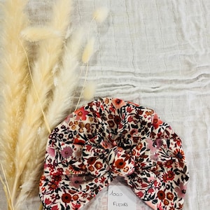 Turban hat for baby, girl, adult with flowers image 3