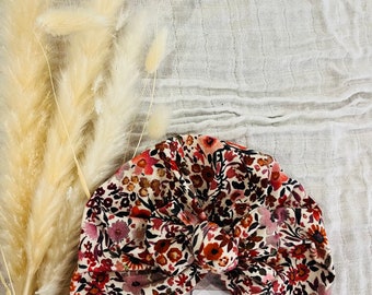 Turban bonnet bébé , fille , adulte fleuri