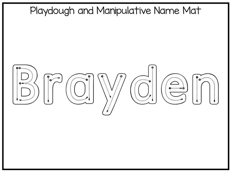 Printable specific child name tracing worksheets. BRAYDEN | Etsy