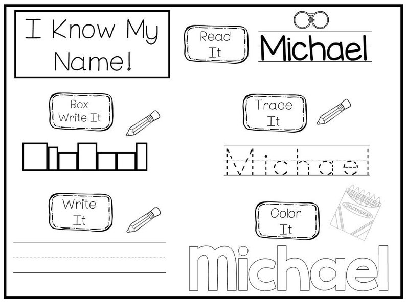 20 Printable MICHAEL Name Tracing Worksheets and Activities. Etsy