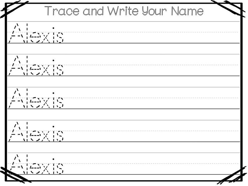 ALEXIS Printable Name Tracing Worksheets And Activities 20 Etsy