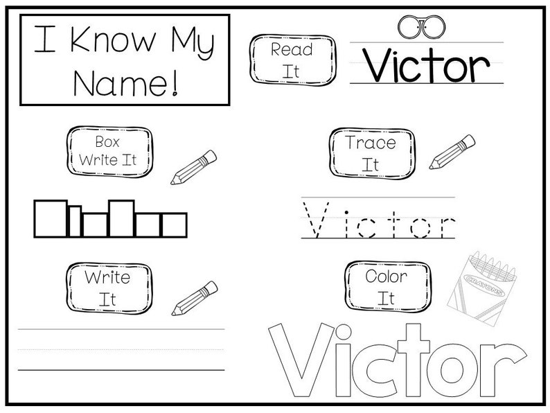 20 Printable VICTOR Name Tracing Worksheets and Activities. No | Etsy