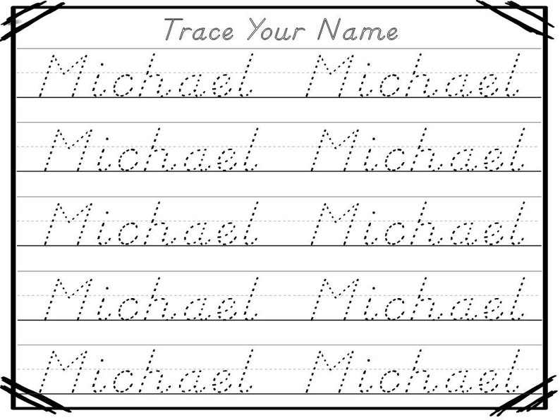 20 printable michael name tracing worksheets and activities etsy