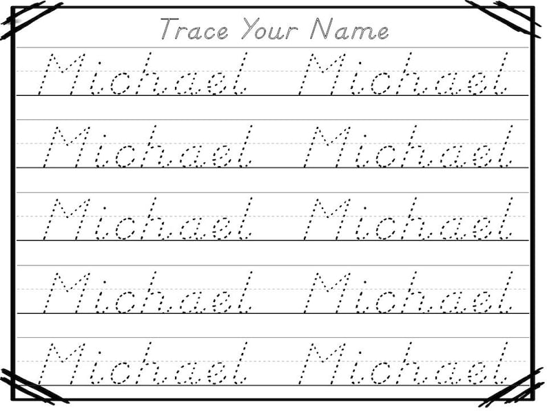 20 printable michael name tracing worksheets and activities etsy