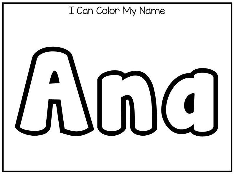 ANA printable name tracing worksheets and activities. 20 | Etsy