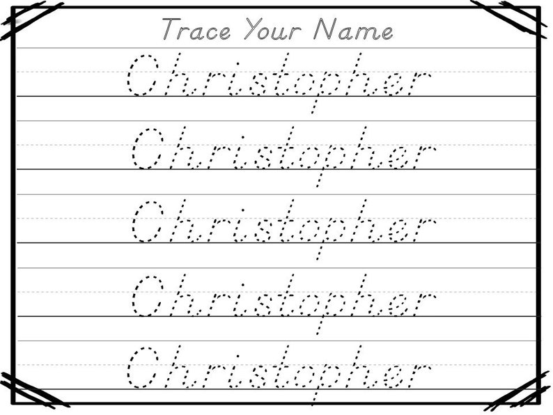 20 printable christopher name tracing worksheets and etsy