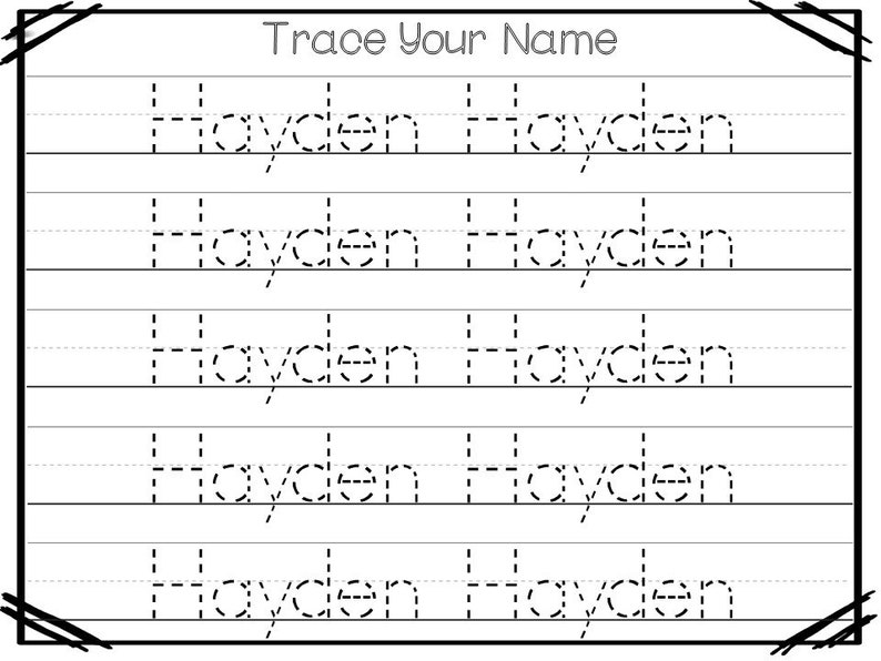 20 printable hayden name tracing worksheets and activities no etsy