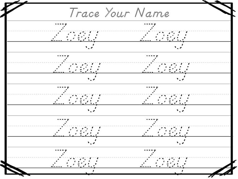 20 printable zoey name tracing worksheets and activities no etsy