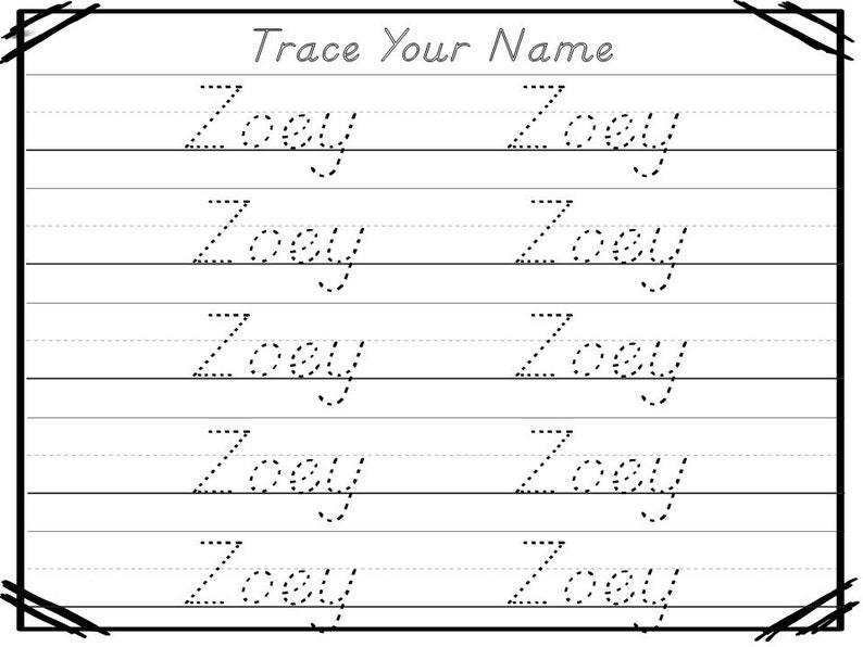 20 printable zoey name tracing worksheets and activities