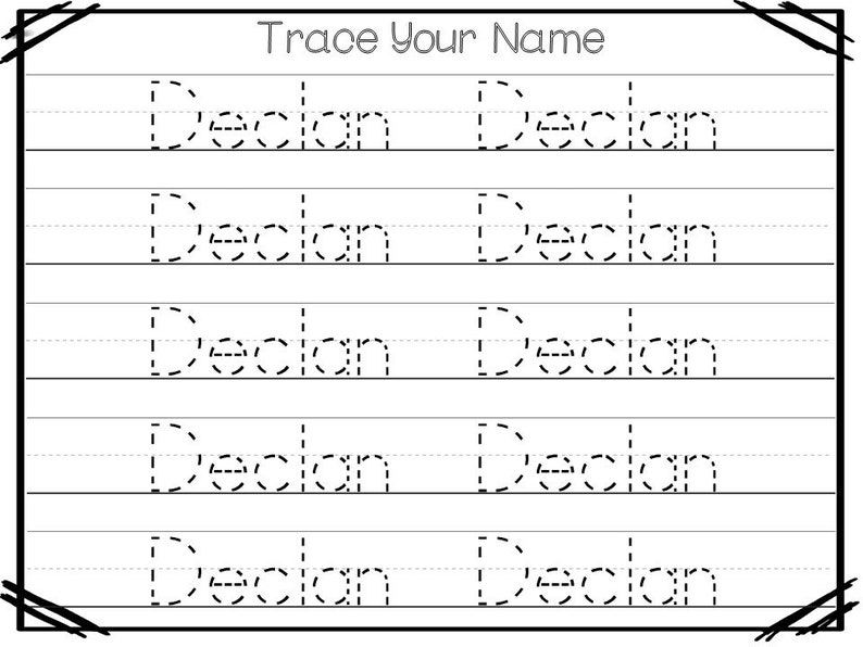 20 printable declan name tracing worksheets and activities no etsy