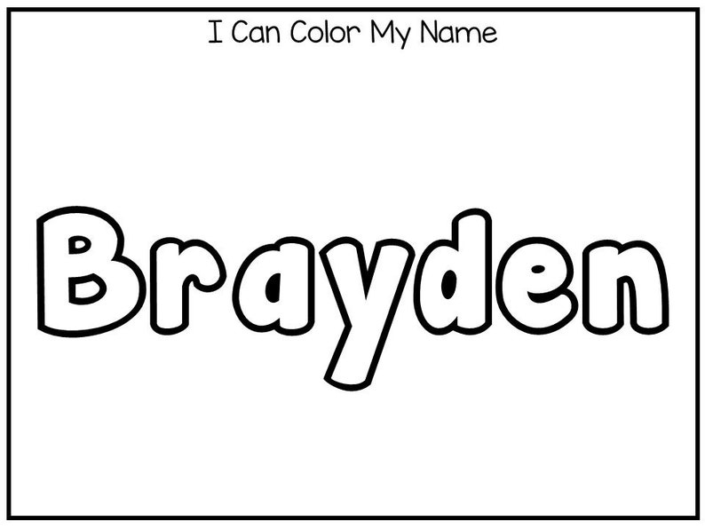 Printable specific child name tracing worksheets. BRAYDEN | Etsy