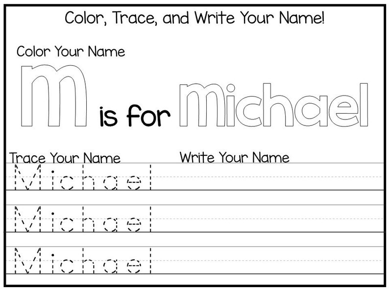 20 Printable MICHAEL Name Tracing Worksheets and Activities. | Etsy