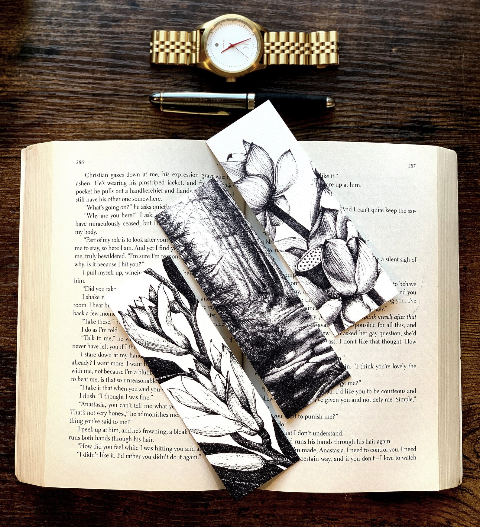 Set 3 Bookmarks Set Print of My Original Pen Drawing Etsy UK