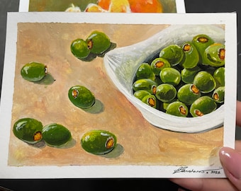 ORIGINAL Gouache Painting on postcard paper !!!