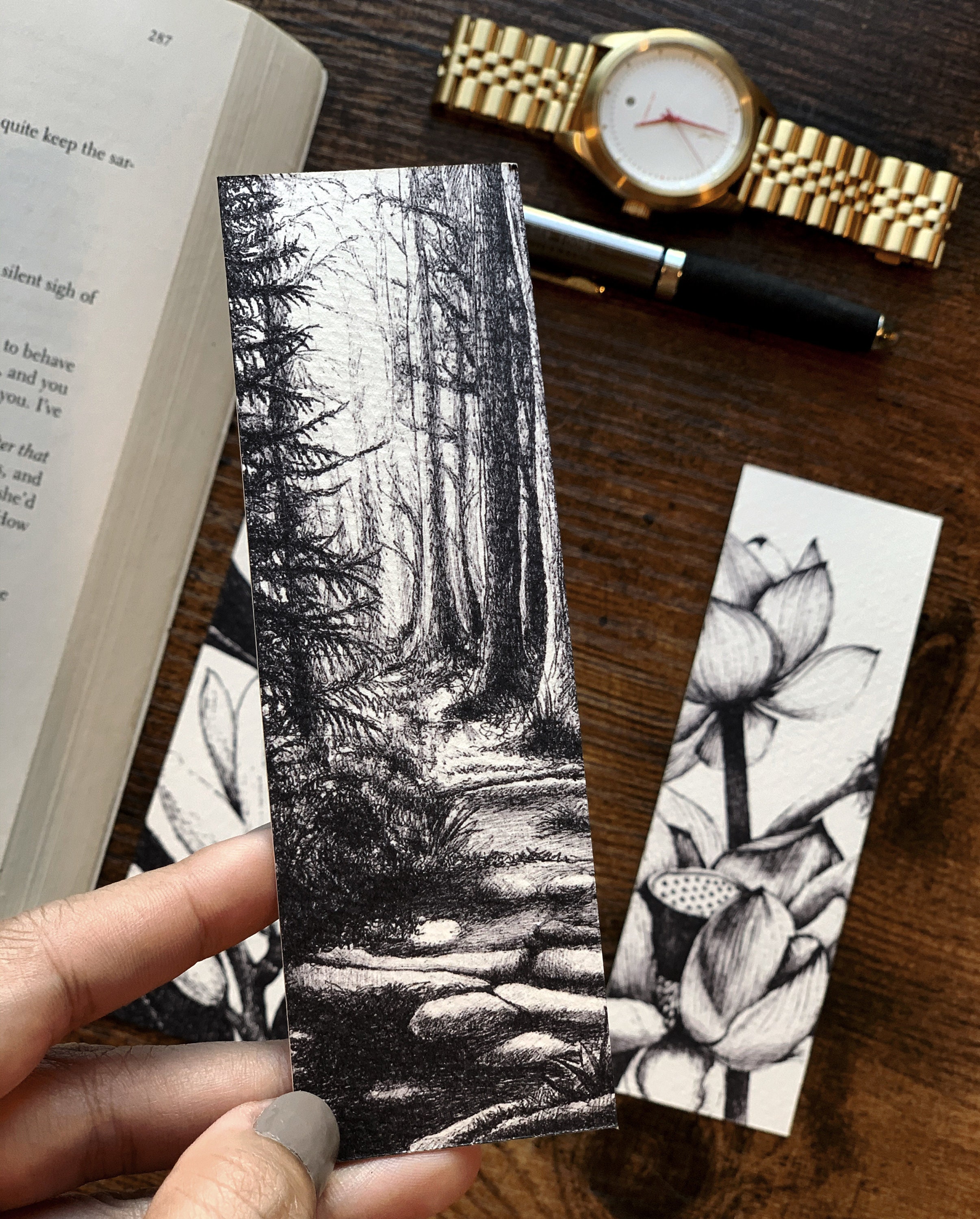 Set 3 Bookmarks Set Print of My Original Pen Drawing Etsy UK