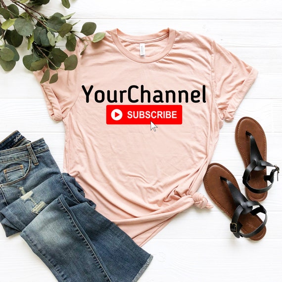 Custom YouTube Subscribe YourChannel Shirt Your Channel | Etsy