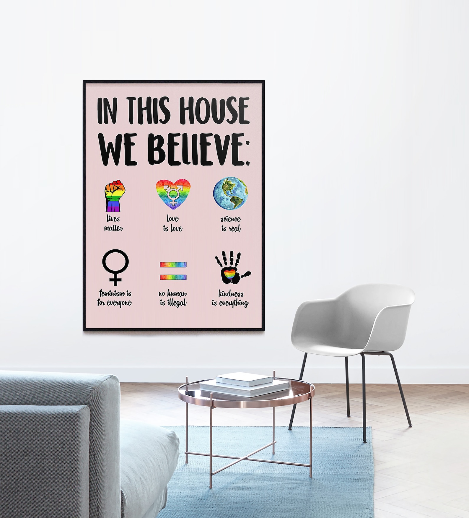 In This House We Believe Poster Civil Rights Poster Etsy