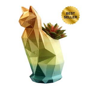 Rainbow Kitty Cat Succulent Planter