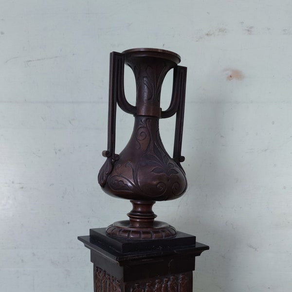 Art Nouveau  / Jugendstil  Mantel Garniture Neoclassical Bronze Candle Holder