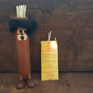 Mid Century Teak dänische Rohr reiniger Figur Halter Great Dane
