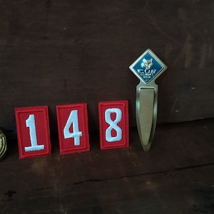 Vintage Boys Scouts Bookmark Neckerchief Holder Troop Numbers Cub Scout