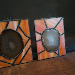 Stained Glass Agate Art Frames Giode Stone