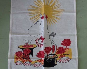 Moomin Finlayson Kitchen Tea Towel Moomimamma Picking Red Currant Berries Finnish Made