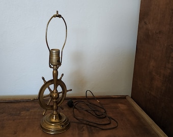 Spencer & Sons  Gilford, Connecticut Nautical Lamp Ship Wheel