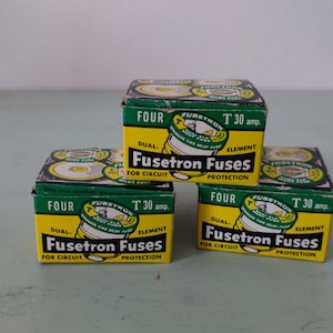 Bussman Fusetron Fuses 3 Sets of Four T30amp Dual Element Fuses / Unused