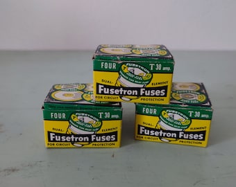 Bussman Fusetron fusibili 3 set di quattro fusibili a doppio elemento T30amp / non utilizzati