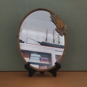 Vintage Bronze Papillion Wall Mirror Small Oval Butterfly Vanity Wall Mirror