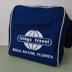 Vintage Classic Blue Canvas Flight Bag after Pan Am British Airways Japan Air