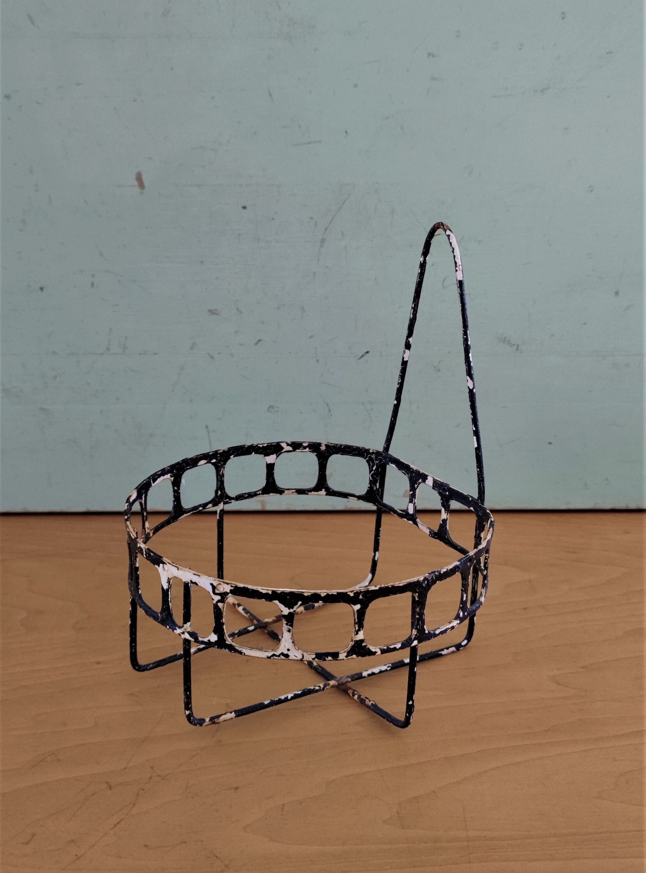 Antique Wire Basket Flower Pot Holder Fil De Fer Hanging Wire Etsy