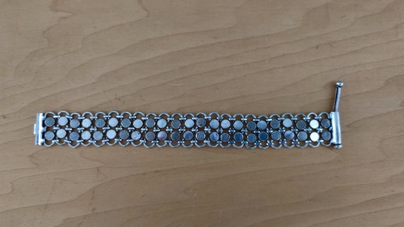 Solid Silver Wide Panel Mesh Weave Reversable Bra… - image 4