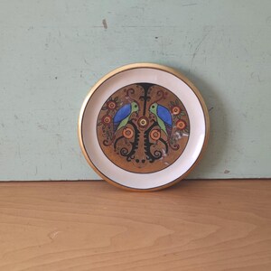 Art Nouveau Bohemian Czech Gold Painted Plate Parrots Painted By C. E. Pullis Jugendstil Porcelain Art