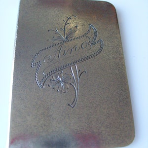 Vintage Finland WWII Era New-Silver Note Pad Cover Vintage Metal Pocket Note