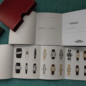 Pre-Owned Cartier Certificate Booklet and Instruction Manual PCWA 0275 and 0253