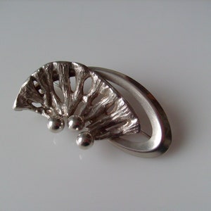 Martti Viikinniemi Vintage Sterling Silver Finland Brooch Modernist Silver 1957