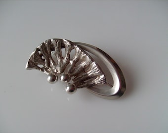 Martti Viikinniemi Vintage Sterling Silver Finland Brooch Modernist Silver 1957