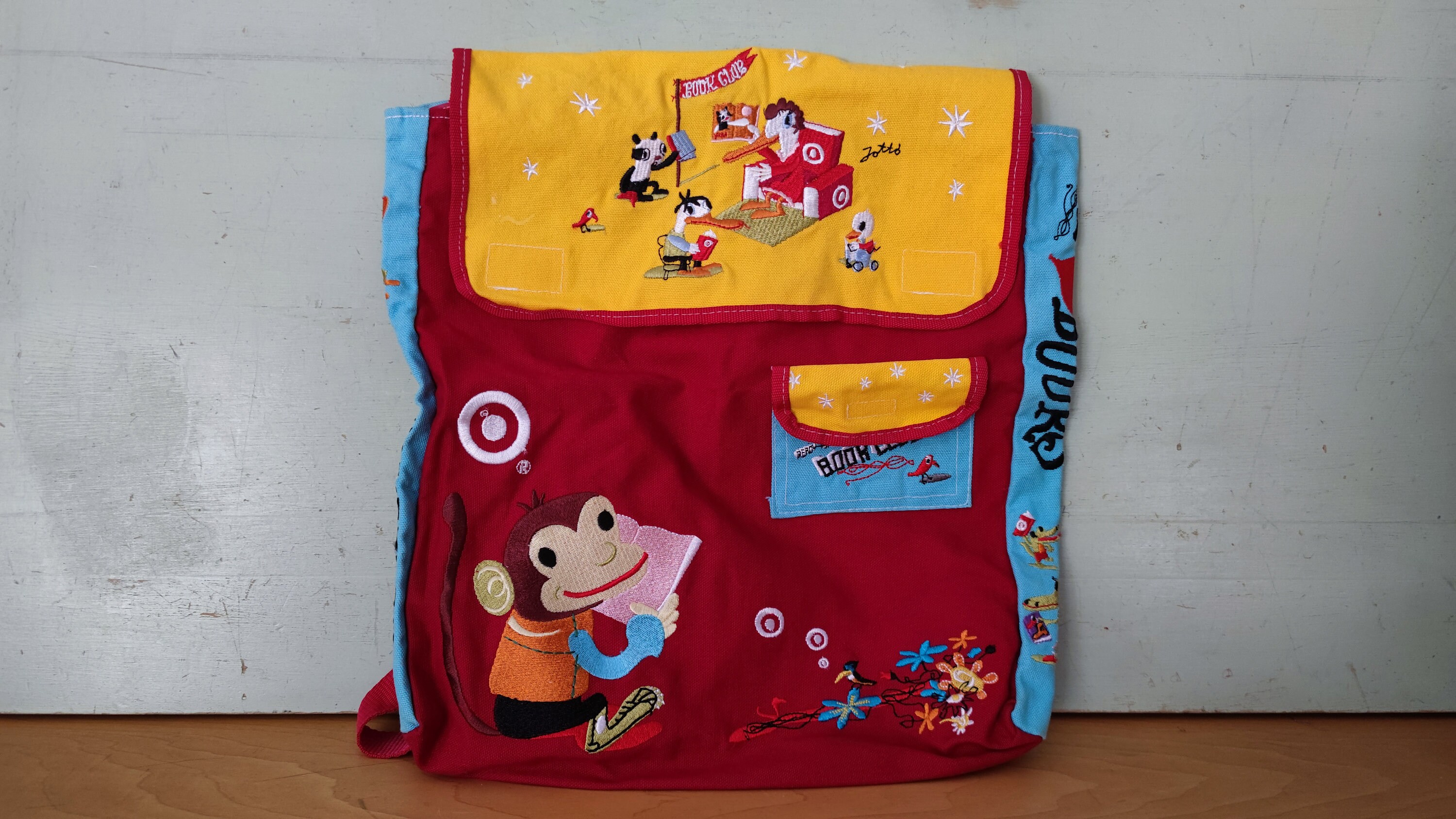 Vintage Kids Target Book Club Backpack Monkey Business Etsy