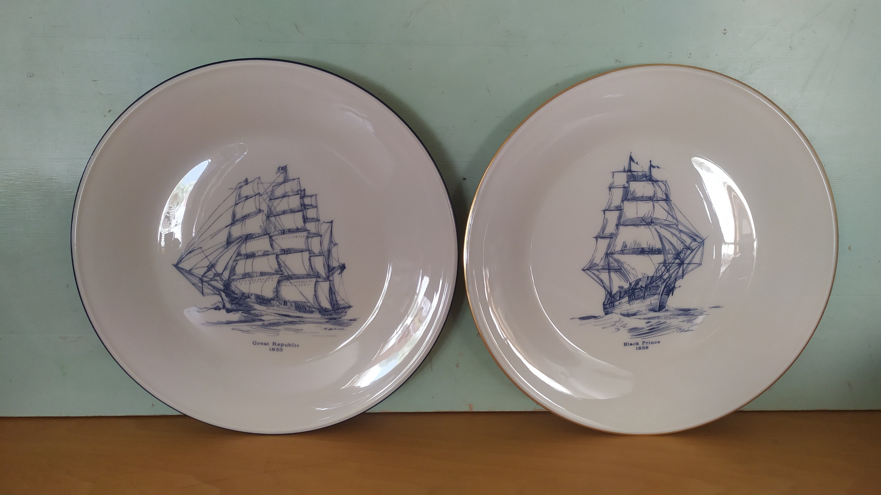 Lenox Special Black Prince 1856 Great Republic 1853 Dinner Plates Clipper ship